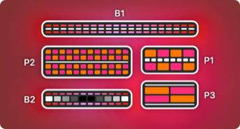 Rows beam layout